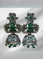 Elegant Oxidised Jhumka Earrings - Image 2