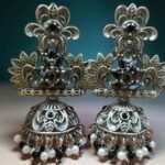 Elegant Oxidised Jhumka Earrings