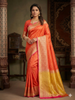 Royal Orange Traditional Silk Saree