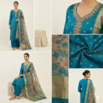 Rich Peacock Blue Ethnic kurta set - Image 4