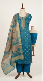 Rich Peacock Blue Ethnic kurta set - Image 6