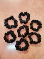 Black Satin Mini Scrunchie - Image 2