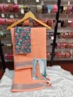 LINEN SAREE WITH TISSUE BORDER - Image 3