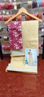 LINEN SAREE WITH TISSUE BORDER - Image 4