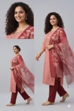 Royal Floral Embroidered Suit Set - Image 5