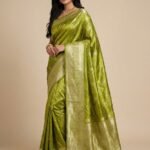 Royal Olive Green Zari Silk Saree