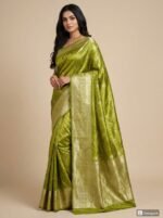 Royal Olive Green Zari Silk Saree