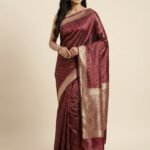 Royal Maroon Zari Silk Saree