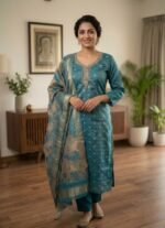 Rich Peacock Blue Ethnic kurta set