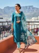 Royal Floral Embroidered Suit Set