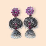 Royal Oxidised Silver Jhumka Earrings