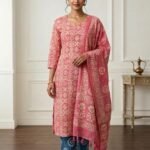 Rose Pink Printed Kurta Set with Dupatta