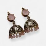 ROYAL EMERALD DOME JHUMKAS EARRINGS - Image 4