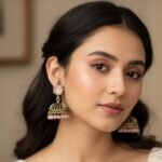 ROYAL EMERALD DOME JHUMKAS EARRINGS