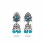 OXIDIZED SILVER JHUMKA EARRINGS - Image 6