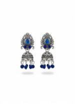 OXIDIZED SILVER JHUMKA EARRINGS