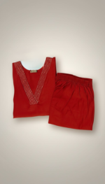 CRIMSON BLOOM EMBROIDERED KURTA PANT SET (QUAD SET) - Image 2